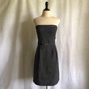 NWT Old Navy M L Black Striped Strapless Dress